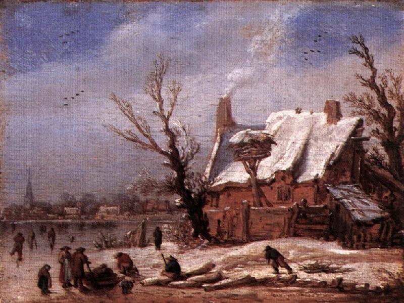 VELDE, Esaias van de Winter Landscape ew oil painting picture